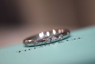 RARE TIFFANY & CO. PLATINUM VVS DIAMOND "ELSA PERETTI" 'BEZET' BAND RING (SIZE L)