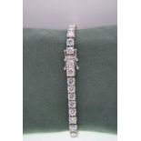 BEAUTIFUL 18K WHITE GOLD TENNIS BRACELET (APPROX. 14.00CT MOISSANITES) - WEIGHT: 18.4 GRAMS