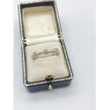 5 STONE DIAMOND RING SET IN 925 SILVER APPROX RING SIZE R