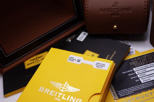 BREITLING - NAVITIMER WORLD CHRONOGRAPH (REF. A24322) BLACK DIAL - BOX & CARD ETC - Image 8 of 11