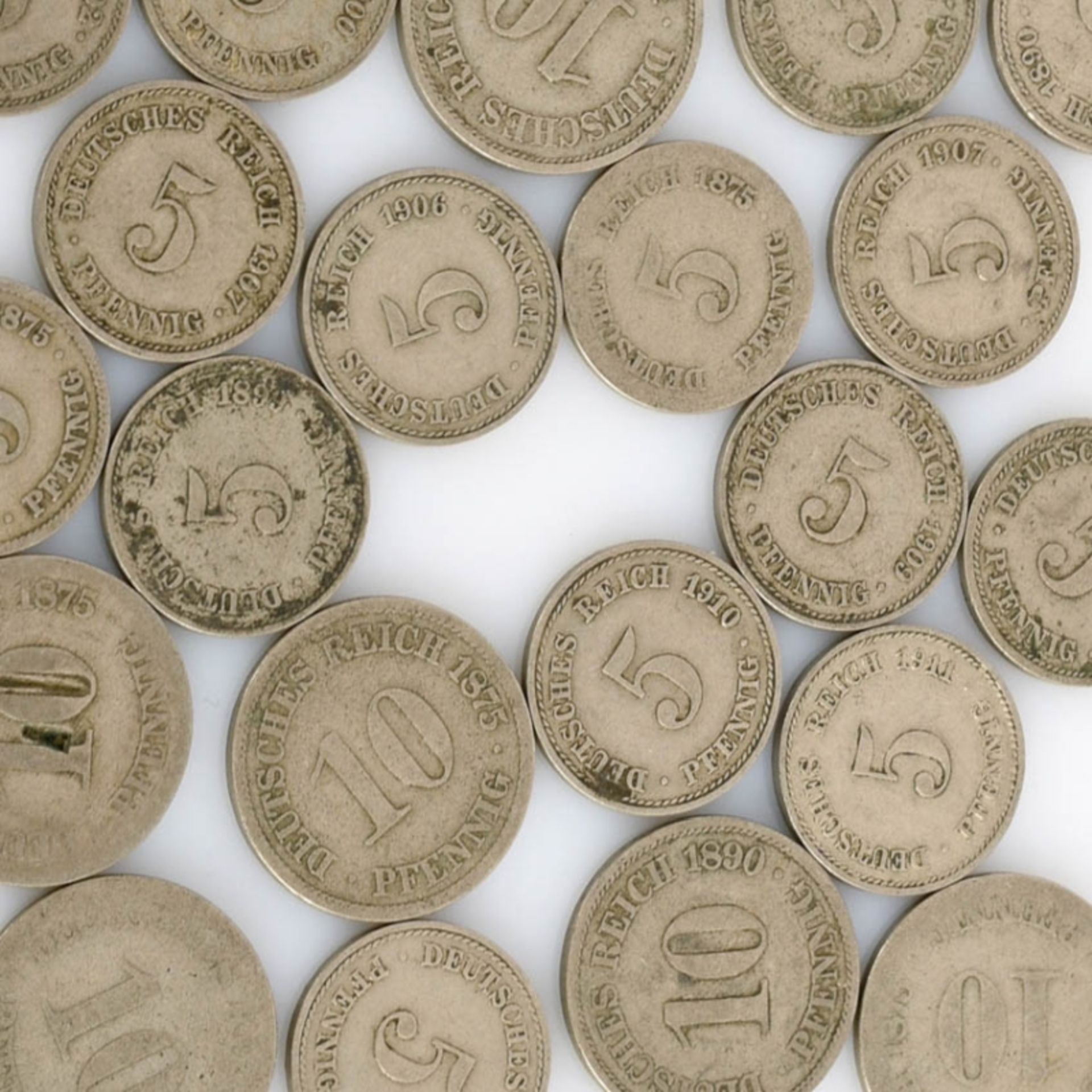 Konvolut 5 und 10 Pfennig-Münzen Deutsches Kaiserreich