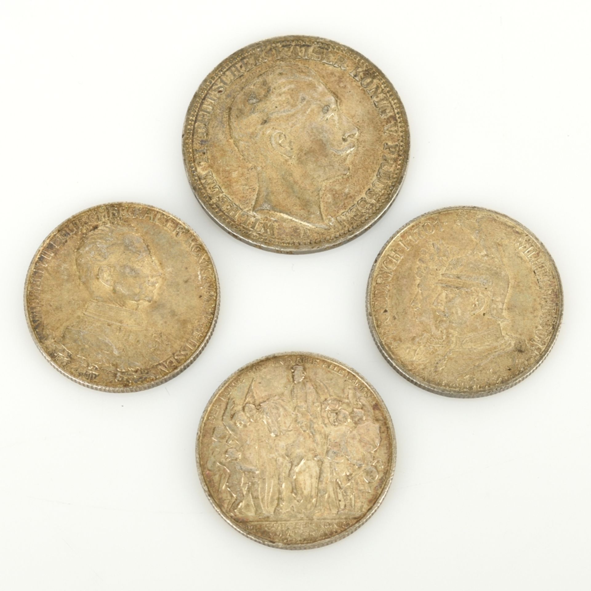 Vier Silbermünzen Preußen