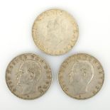 Drei 3 Mark-Münzen Bayern