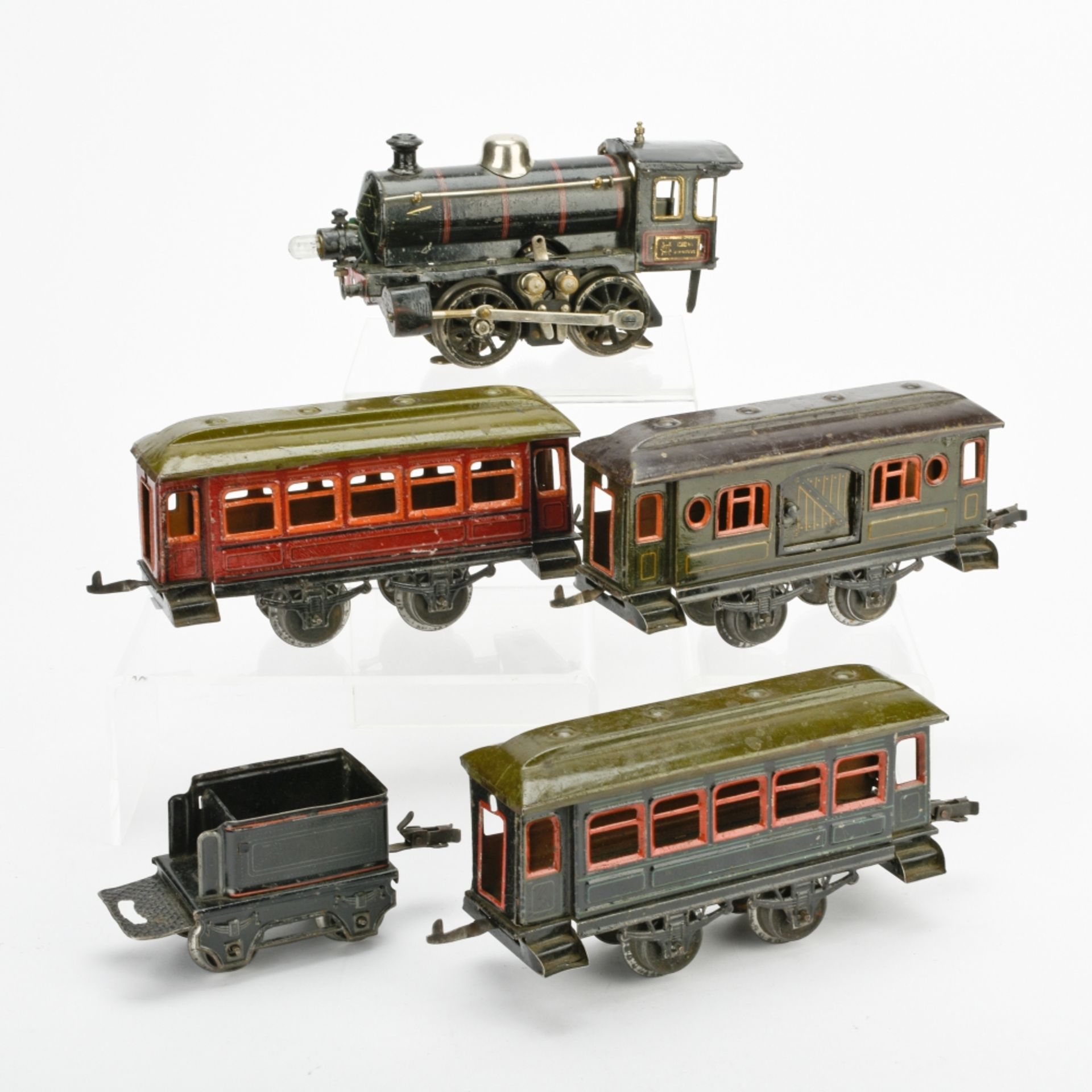 Dampflokomotive mit Tender und drei Anhänger - Bild 2 aus 3