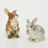 Paar Zierfiguren Kaninchen