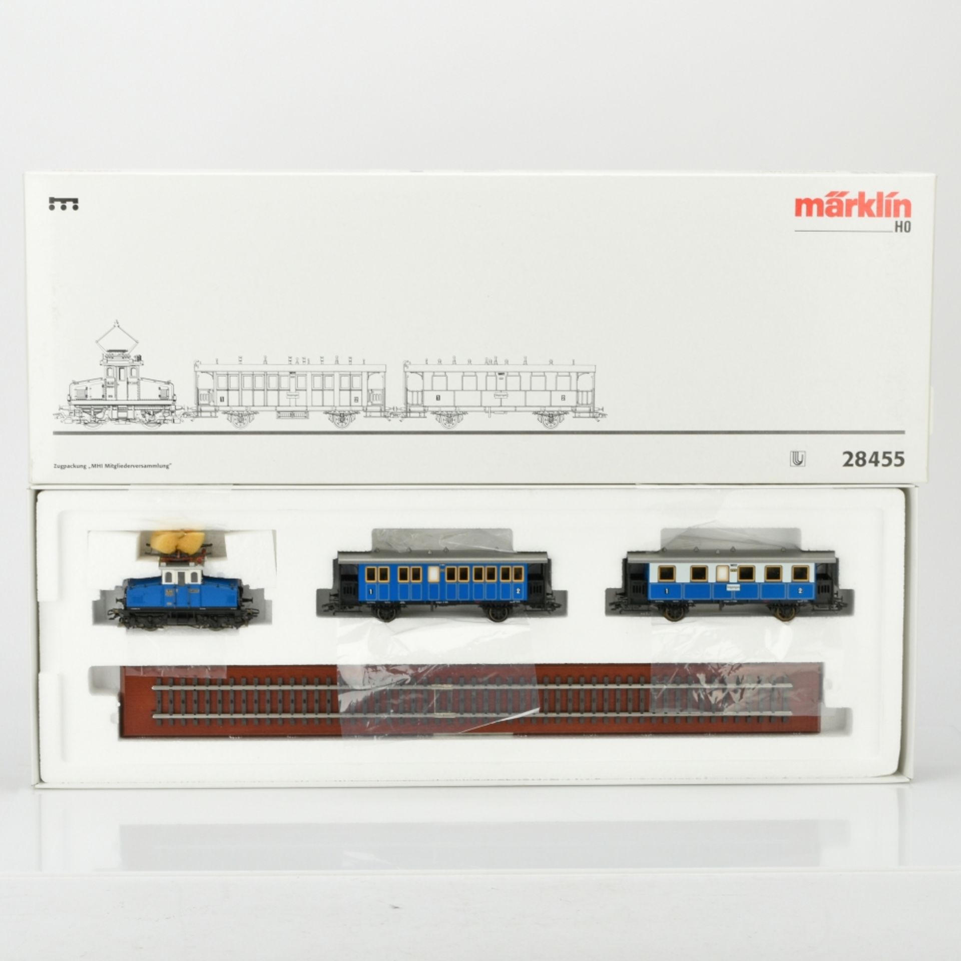 Zugpackung mit E-Lokomotive 