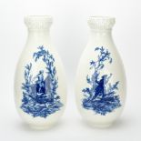 Seltenes Paar Jugendstil-Vasen mit Blaudekor