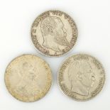 Drei 5 Mark-Münzen Kaiserreich