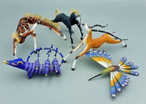 group of five excellent alebrijes - Oaxaca, Mexico