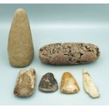 (6) Pre-Columbian stone tools