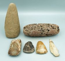 (6) Pre-Columbian stone tools
