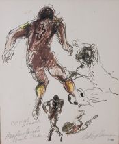 LeRoy Neiman (1921 - 2012) "Cosmos Soccer"