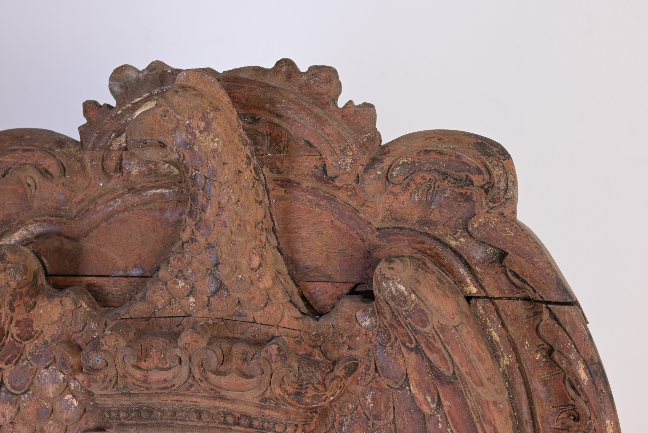 Continental Carved Polychrome Heraldic Crest - Image 5 of 7