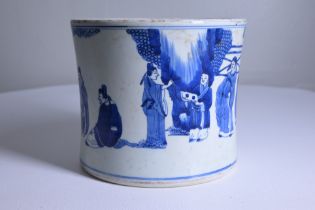 Chinese blue and white brush pot