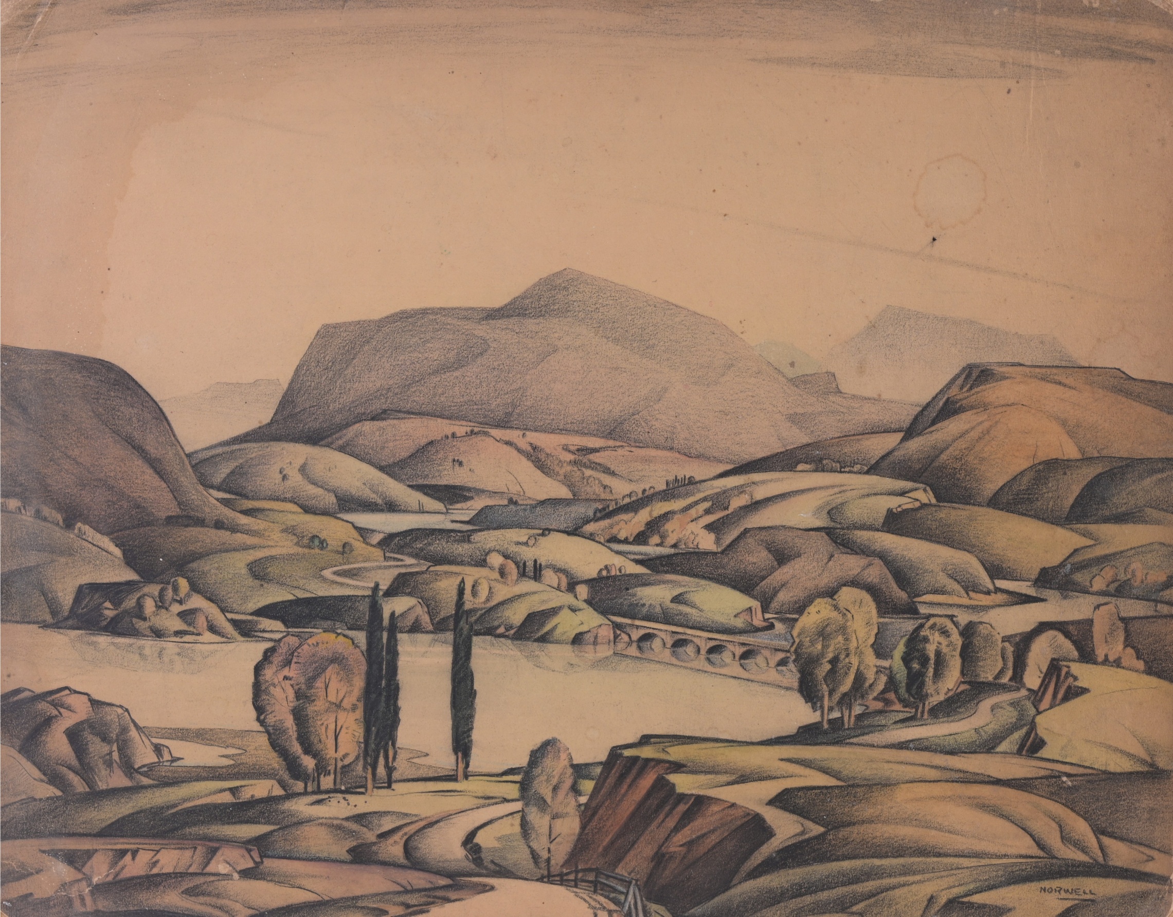 Graham Noble Norwell (1901 - 1967) WPA Landscape