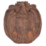 Continental Carved Polychrome Heraldic Crest