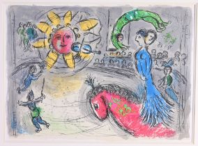 Marc Chagall "Sun with Red Horse" Litho