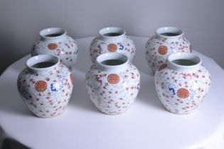 (6) Chinese famille rose jars