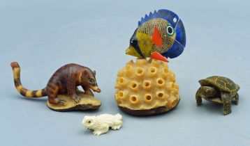 trio of Tagua nut sculptures - Woonan tribe