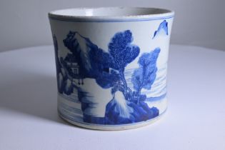 Chinese blue and white brush pot