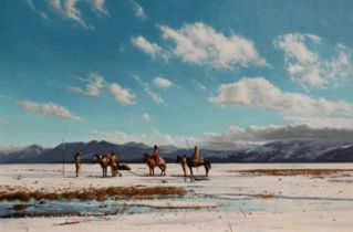 Harl Nobles (American, 20th C.) "Hunting Party"