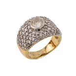 14 kt Gold Brillant-Ring, GG/WG 585/000, mittiger