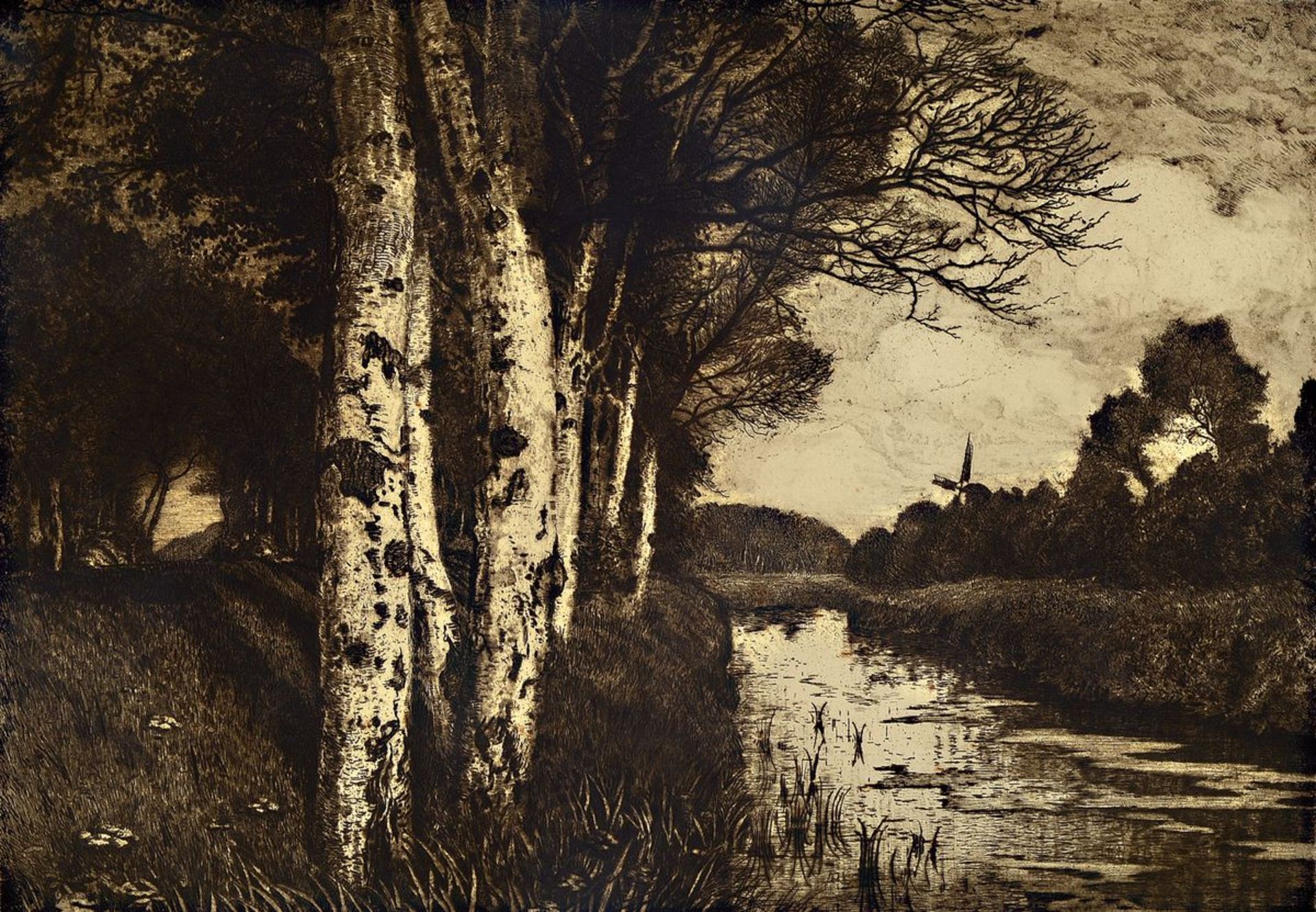 Hans am Ende, 1864-1918, Tief im Moor, Aquatintaradierung