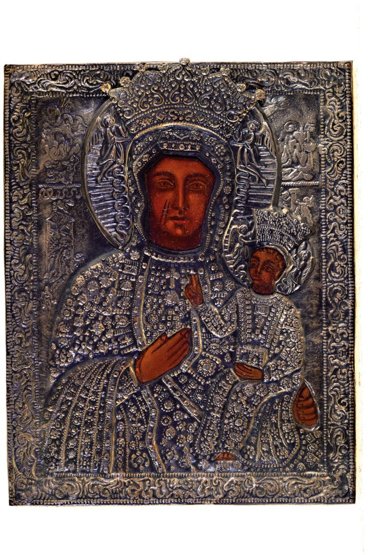 Ikone, Russland, um 1920, Gottesmutter Maria mit - Image 2 of 2