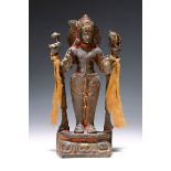 Skulptur der Shiva, Nepal, 20. Jh., Bronzeguß, Reste