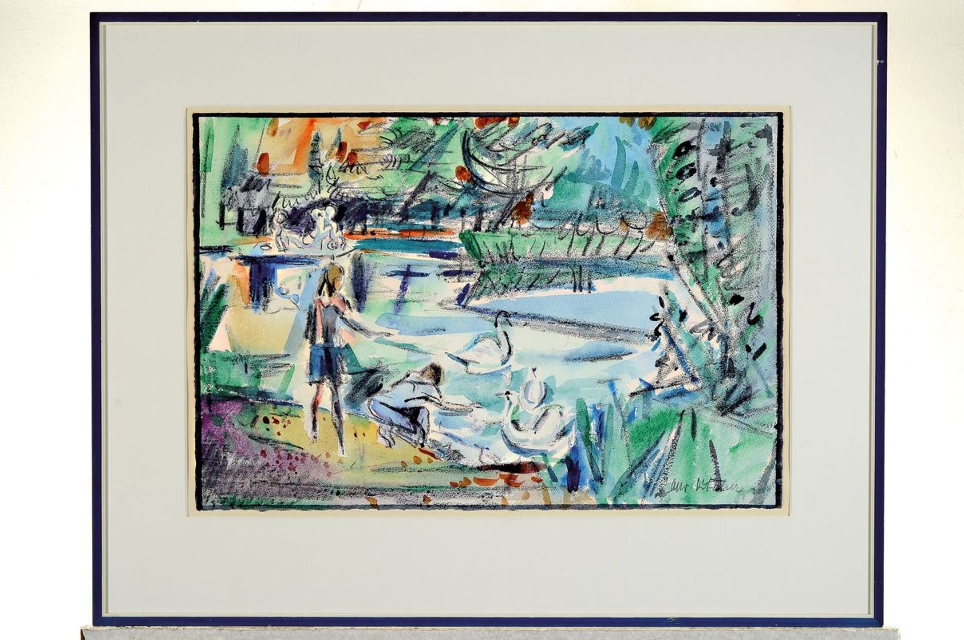 Otto Ditscher, 1903-1987 Neuhofen, Aquarell und Kreide - Bild 3 aus 3