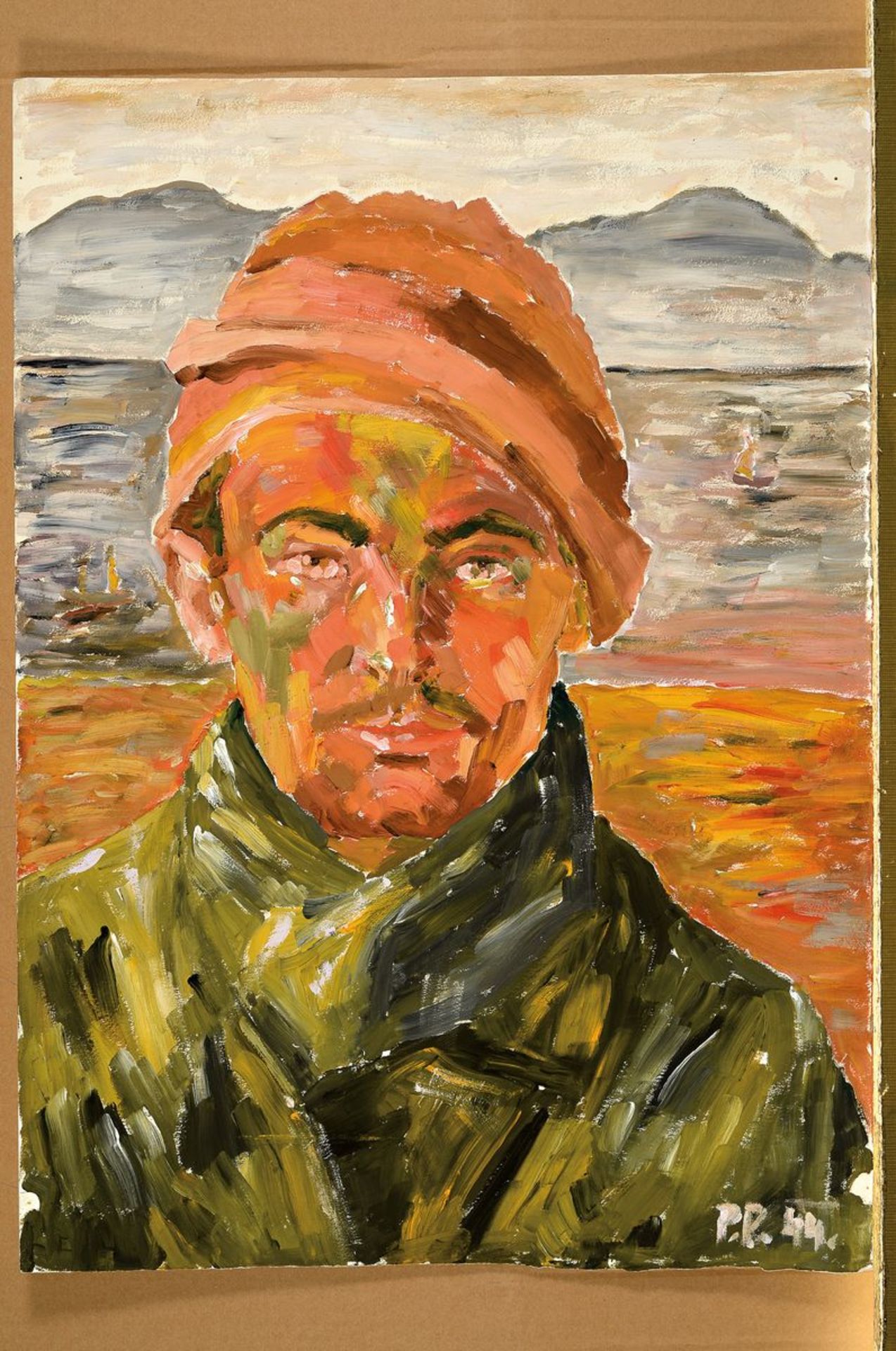 Rudolf Petrik, 1922-1992 Wien, Männerporträt, Gouache auf - Image 3 of 3