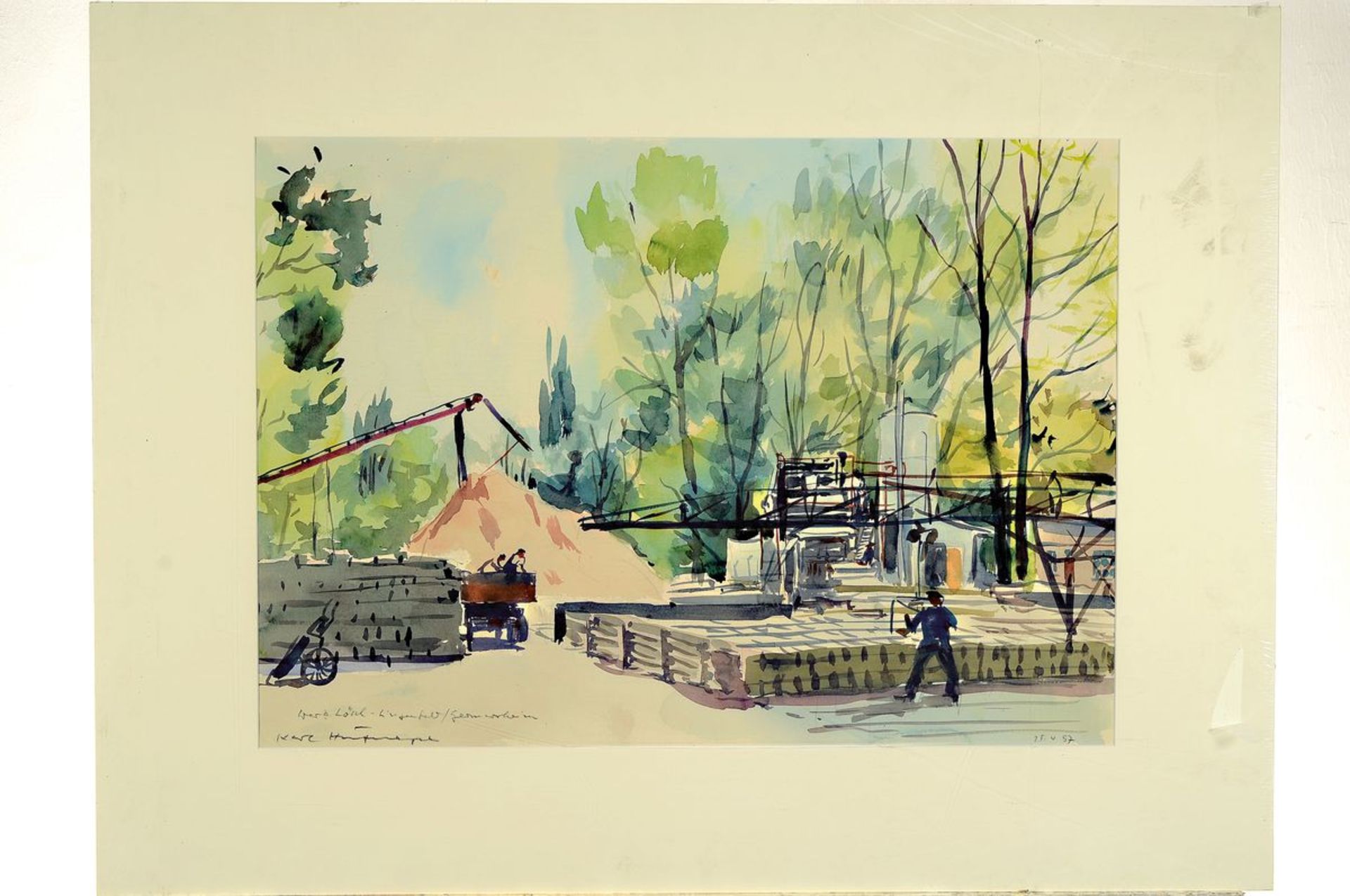 Karl Hufnagel, 1906 Harthausen-1995 Speyer, 2 Aquarelle, - Bild 2 aus 2