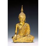 Shakyamuni Buddha, Thailand, 19. Jh., Bronze, feines