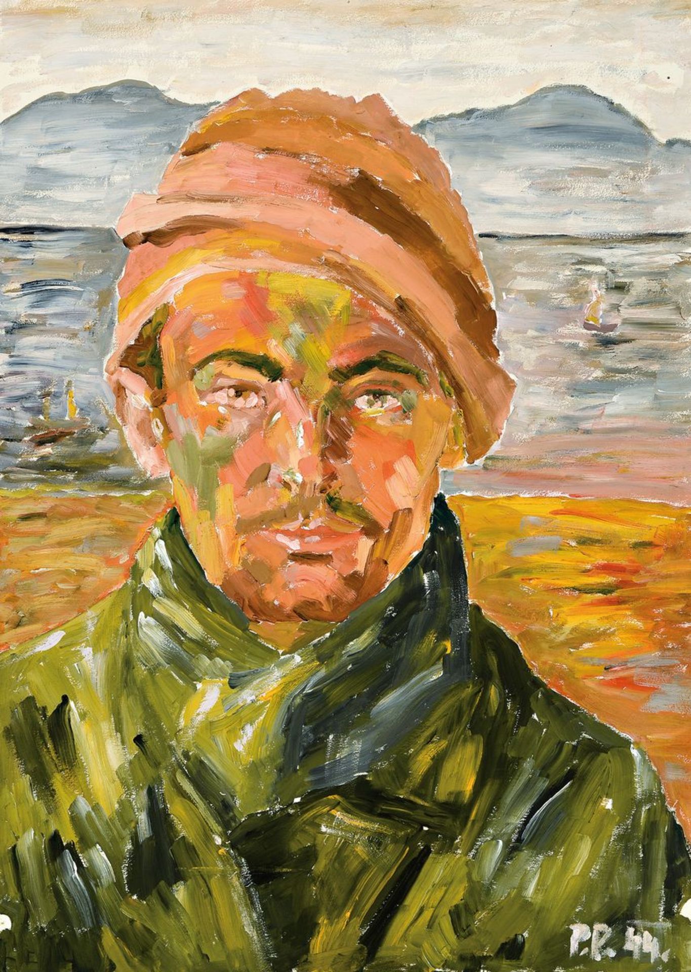 Rudolf Petrik, 1922-1992 Wien, Männerporträt, Gouache auf