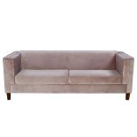 2-Sitzer Design Sofa,  altrosafarbener samtartiger