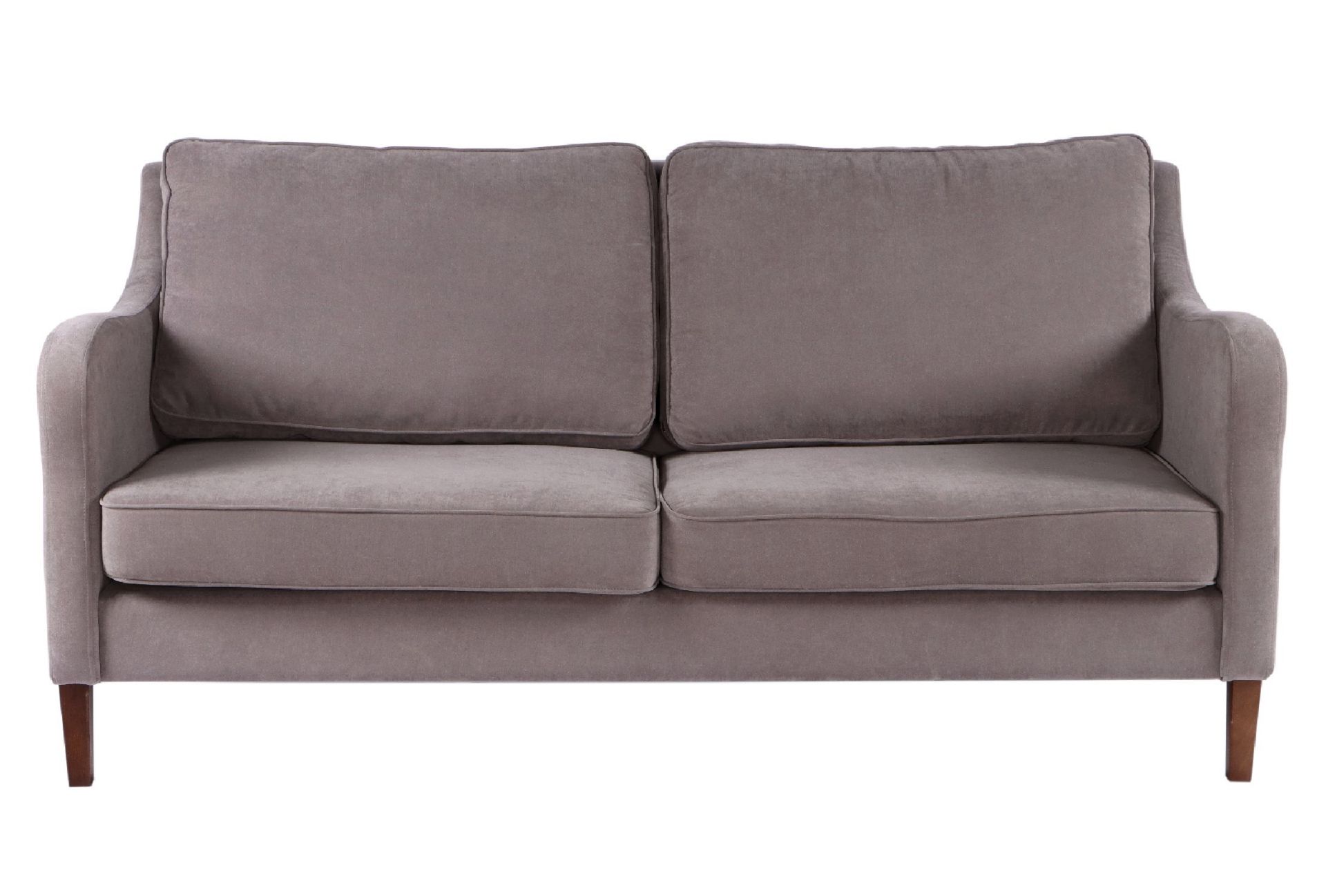 2-sitzer Sofa,  graue Stoffbezüge, Kissen lose aufgelegt,