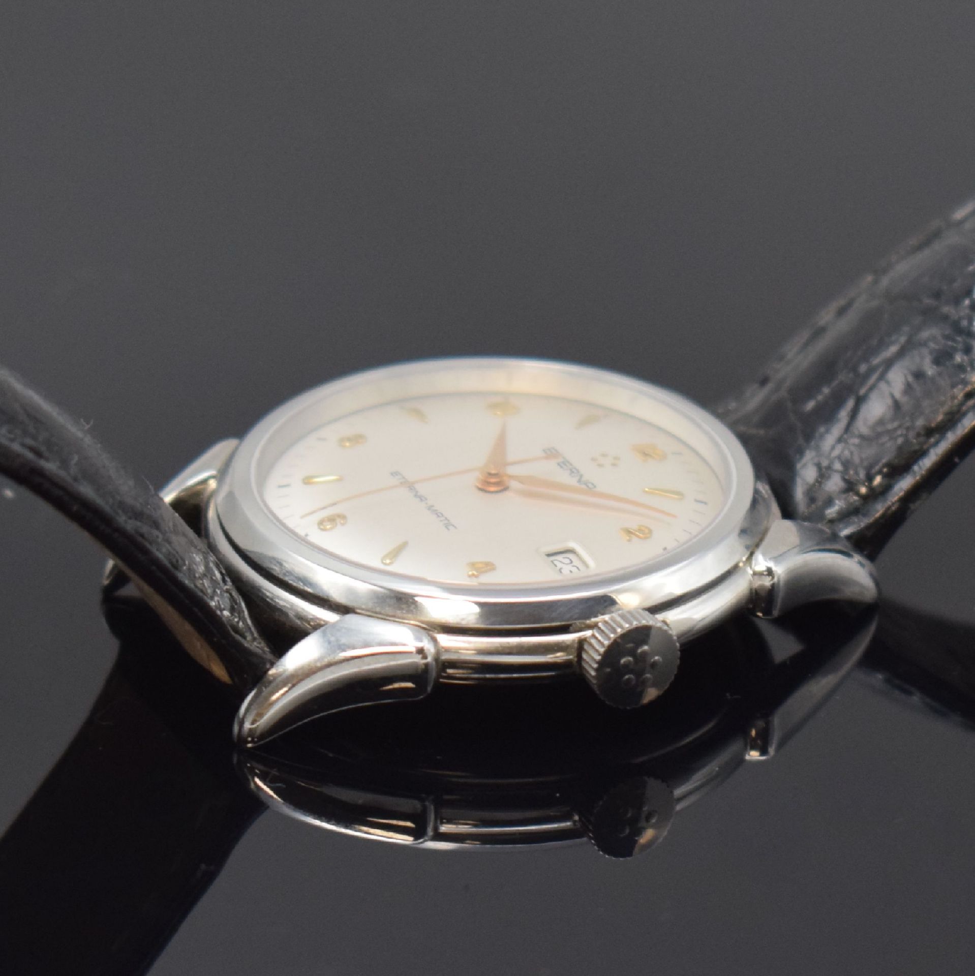 ETERNA-MATIC 1948 Herrenarmbanduhr in Stahl, Schweiz um - Image 4 of 5