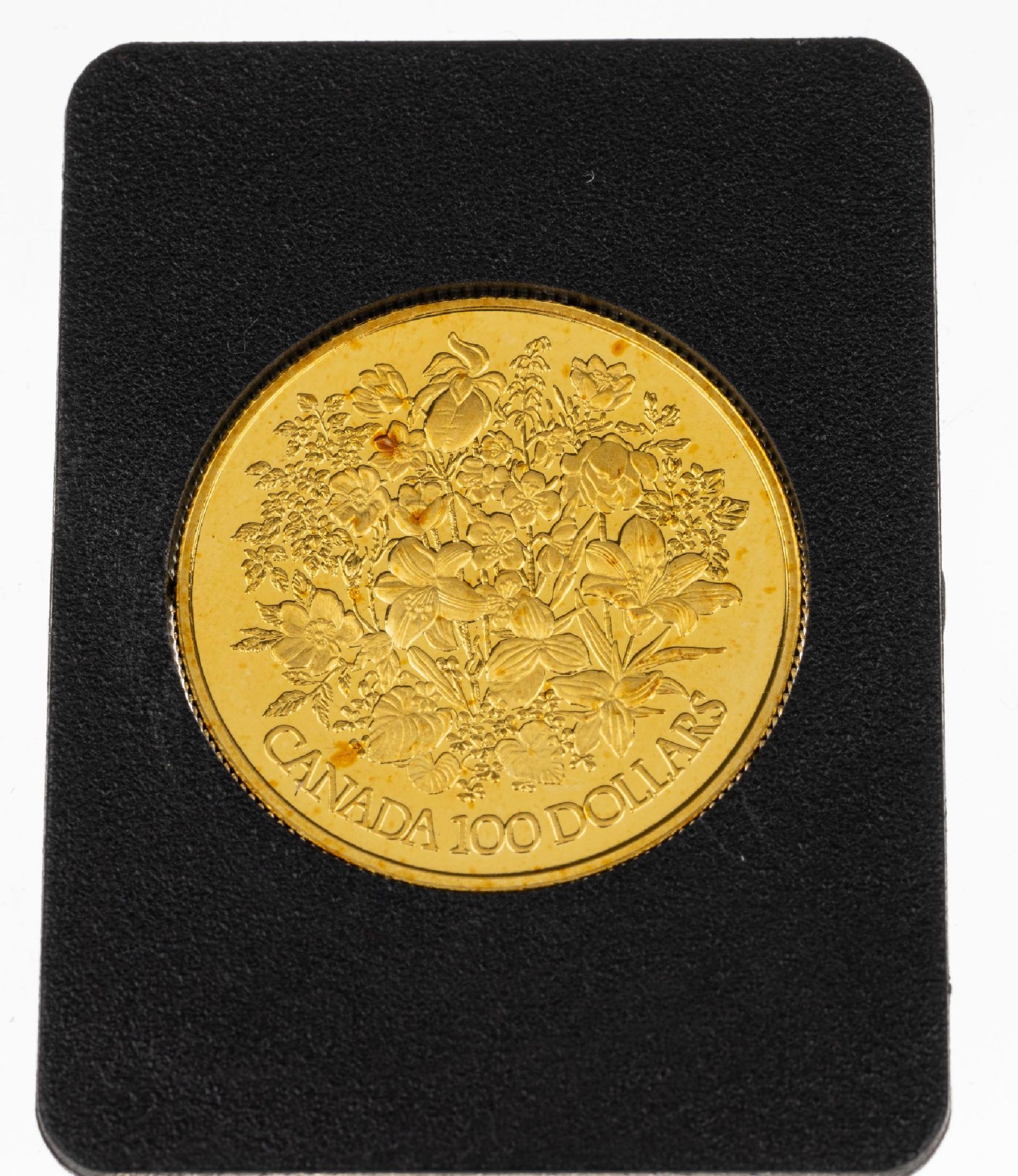 Goldmünze 100 Dollar, Kanada 1977, zum 25. jährigen - Bild 2 aus 3