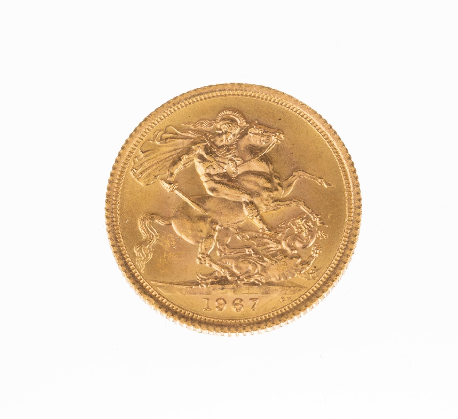 Goldmünze Sovereign, Großbritannien, 1967, Elizabeth - Bild 2 aus 2
