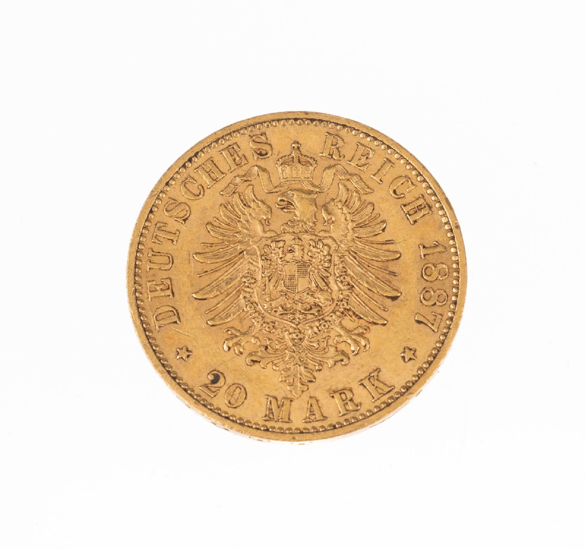 Goldmünze 20 Mark, Deutsches Reich 1887, Wilhelm - Bild 2 aus 2