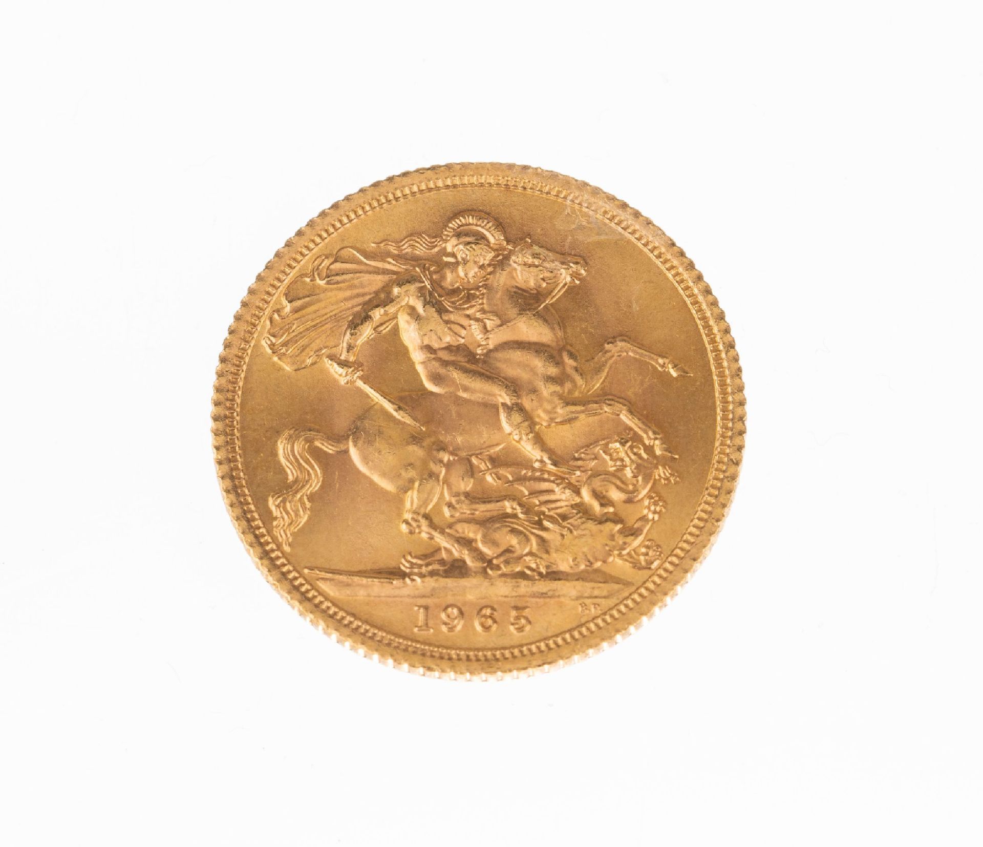 Goldmünze Sovereign, Großbritannien, 1965, Elizabeth II, - Bild 2 aus 2