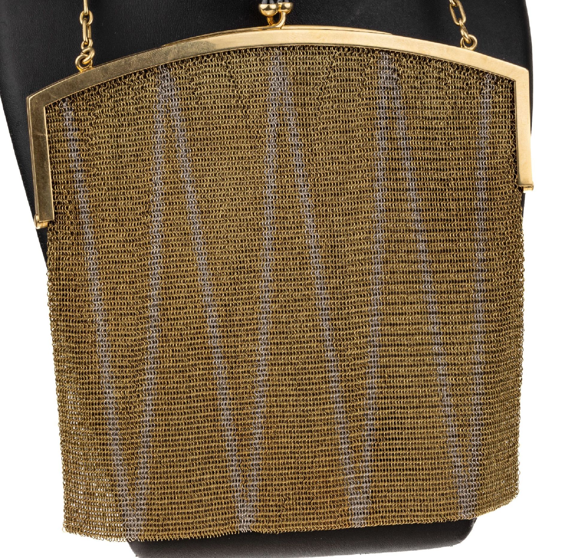 18 kt Gold Handtasche, 1930er Jahre, GG/WG 750/000, - Image 2 of 2