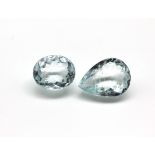 Lot 6 lose Aquamarine, ca. 24.3 ct, facett.Tropfen und