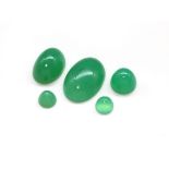 Lot lose Chrysoprase, ca. 77.8 ct, Cabochons in versch.