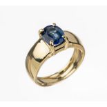 14 kt Gold Saphir-Ring, GG 585/000, natürlicher