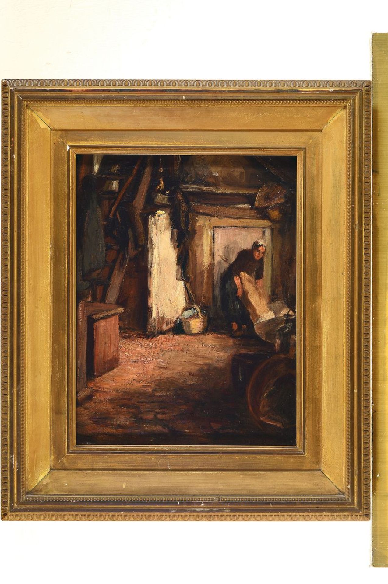 van Kempen o.ä., Malerei um 1900,  Interieur, Frau im - Bild 3 aus 3