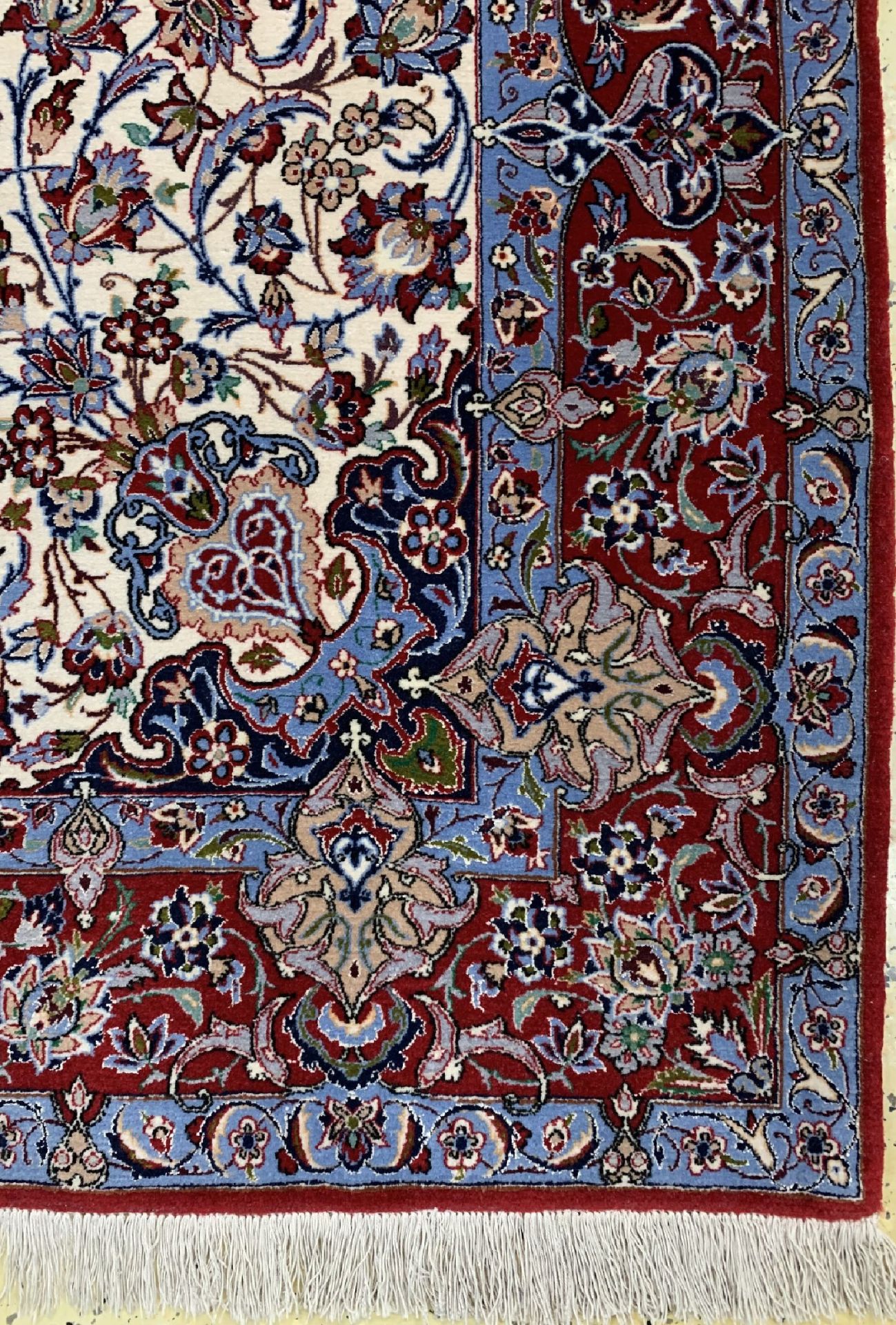 Esfahan fein, Persien, ca. 50 Jahre, Korkwolle mit und - Bild 2 aus 6