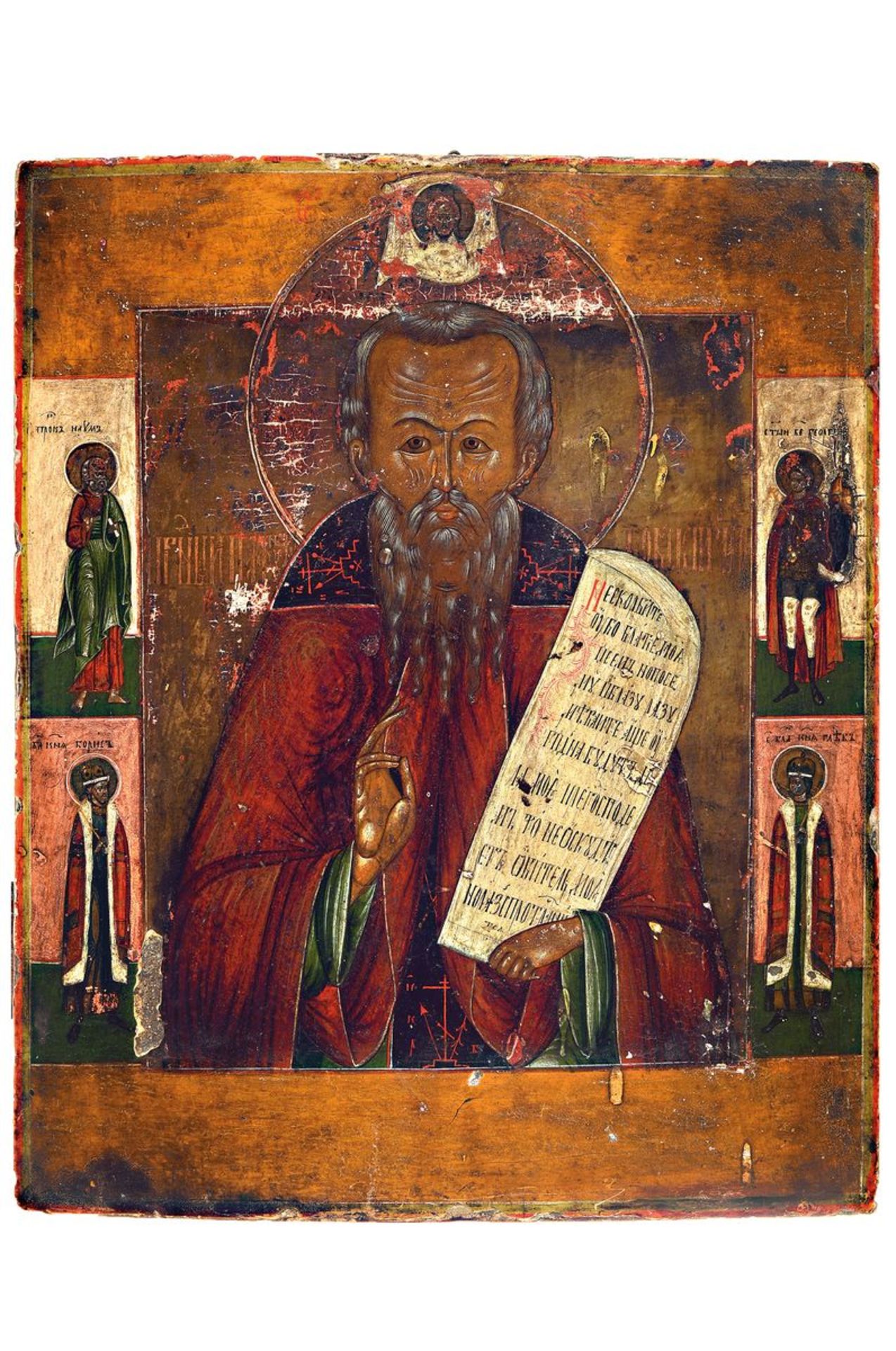 Ikone, Russland, 19.Jh., Tempera auf Holz, Hl. Nikolaus