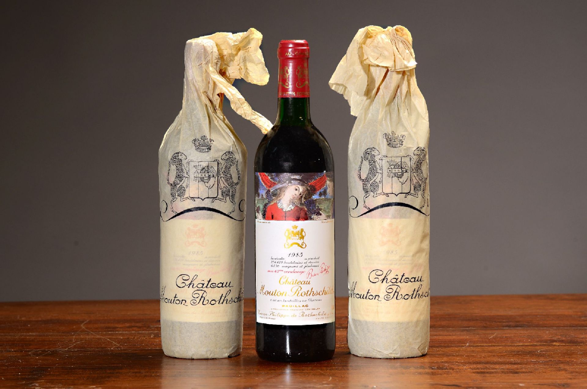 3 Flaschen 1985 Chateau Mouton Rothschild,  Paulliac,