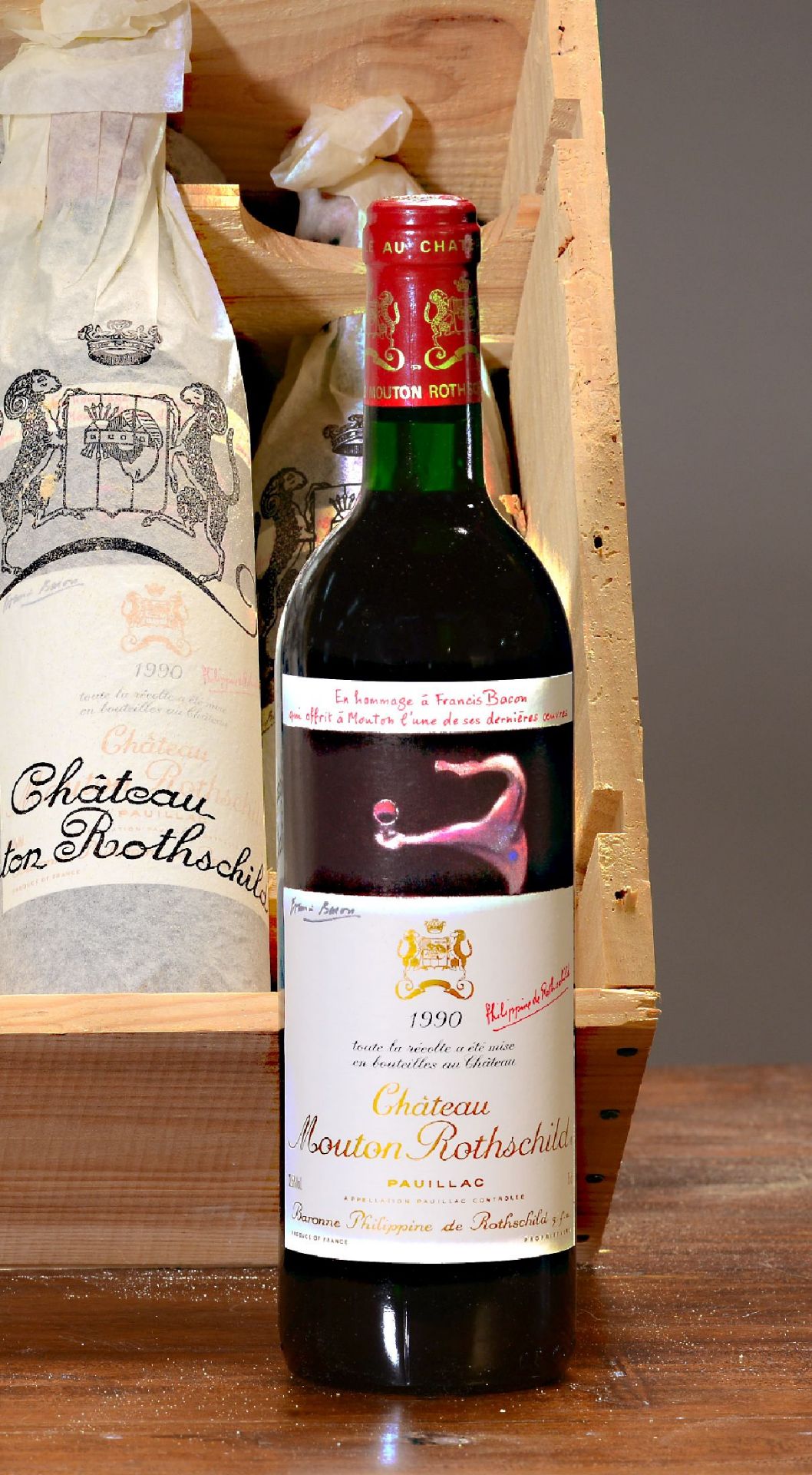 12 Flaschen 1990 Chateau Mouton Rothschild,  Paulliac, - Bild 2 aus 2